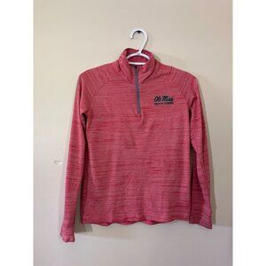 Under Armour Boys Large Loose HeatGear Quarter Zip Red Old Miss Pullover